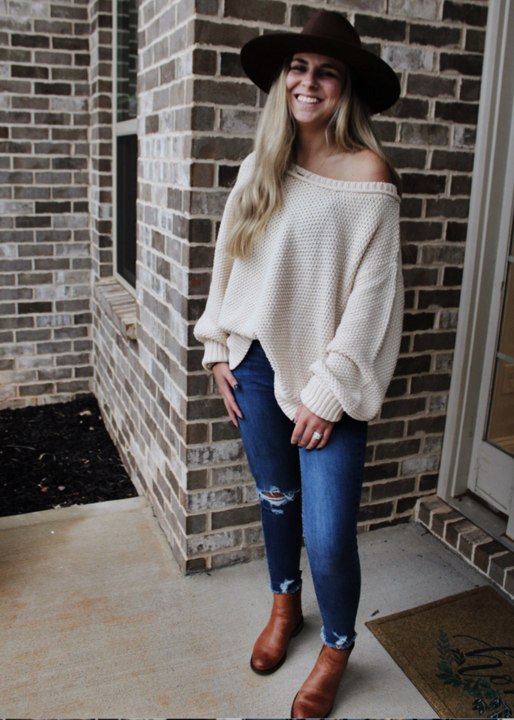 On the Road Again Sweater in Ivory